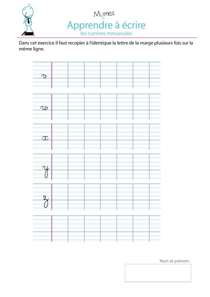 Apprendre A Écrire Les Lettres W, X, Y, Z – Momes concernant Exercice De Cp En Ligne