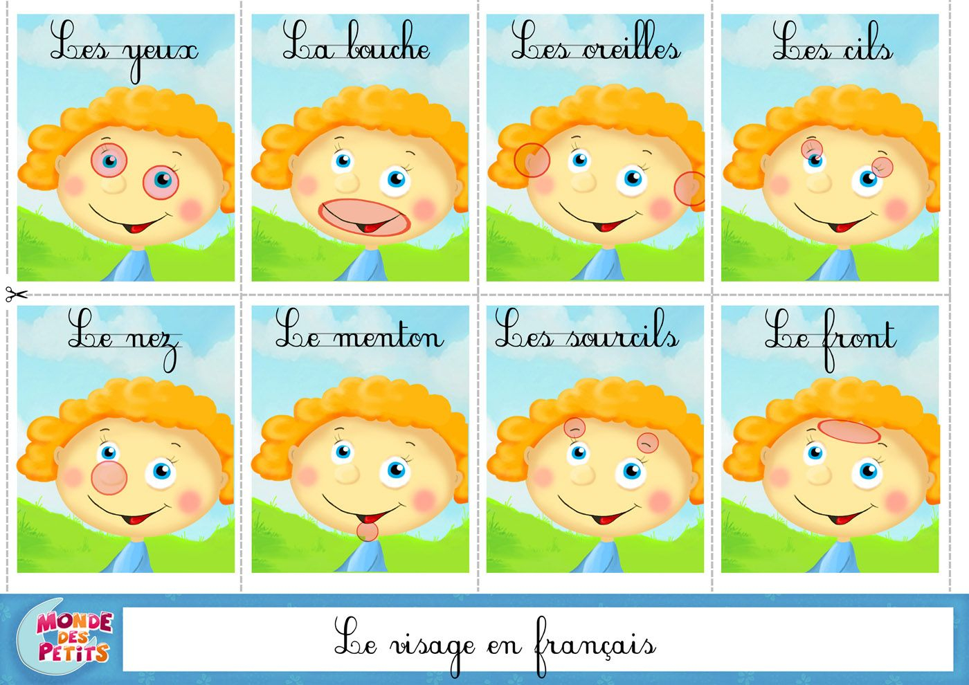 Apprendre-Carte-Visage-Francais (1400×990) | Petite dedans Apprendre Les Parties Du Visage