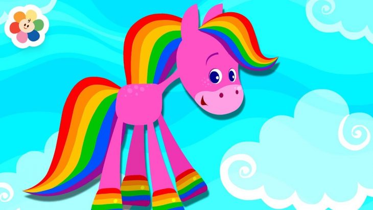 Apprendre Les Couleurs Avec Le Cheval Arc-En-Ciel | Dessin Animé Pour Les  Enfants concernant Cheval Dessin Couleur