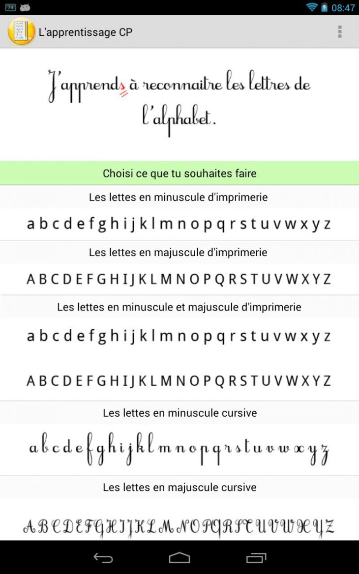 Apprendre Les Lettres Au Cp For Android – Apk Download avec L Alphabet Minuscule