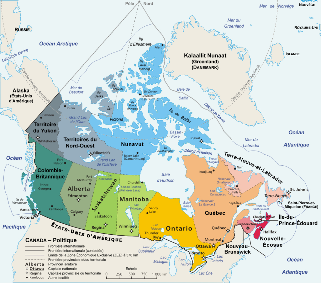 Astuces Géo: Provinces Et Capitales Du Canada - Nouvelle intérieur Carte Du Monde Et Leur Capitale 