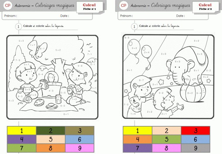 Autonomie – Fiches Diverses – Cycle 2 ~ Orphéecolecycle 2 pour Coloriage De Calcul