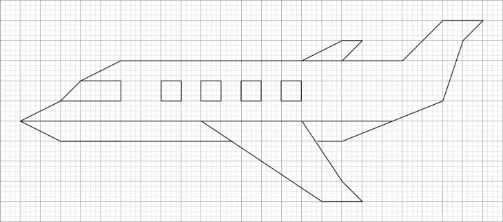 Avion Quadrillage | Géométriquement pour Reproduire Un Dessin Sur Quadrillage Cp