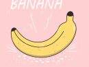 Banane Lumineuse De Dessin De Vecteur Sur Un Fond Rose Type destiné Dessiner Une Banane