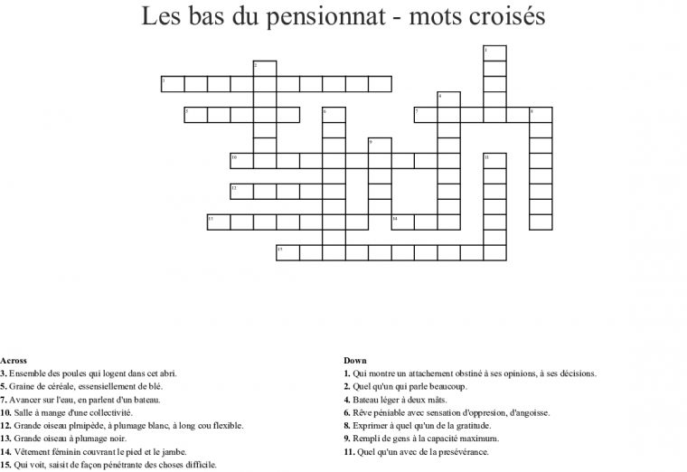 Bas Du Pensionnat Mots Croisés Crossword – Wordmint dedans Grand Ensemble Mots Croisés