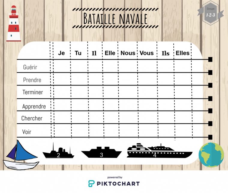 Bataille Navale Des Conjugaisons concernant Jeux De Cm1 Gratuit