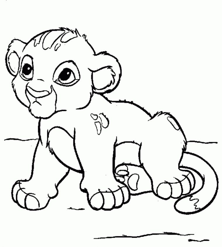 Bébé Simba – Coloriage Le Roi Lion – Coloriages Pour Enfants avec Coloriage Bébé Tigre