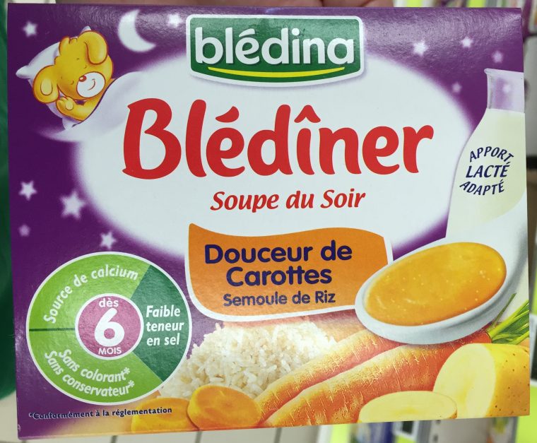 Blédîner Soupe Du Soir Douceur De Carottes Semoule De Riz encequiconcerne Brique Pour Bebe