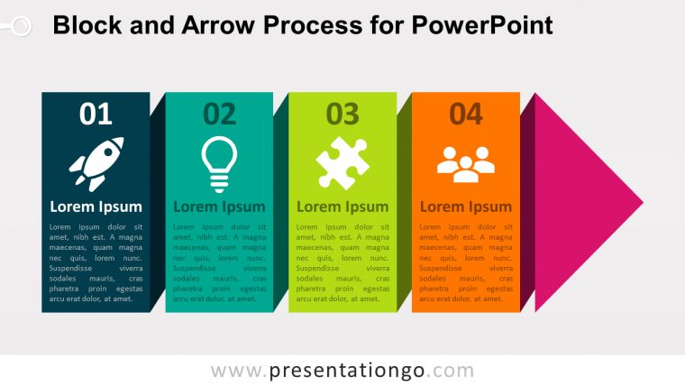 Block And Arrow Process For Powerpoint – Presentationgo destiné I Fleches Gratuit