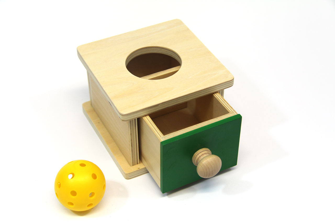 Boîte À Forme À Tiroir Et Sa Balle tout Boite À Forme Montessori 