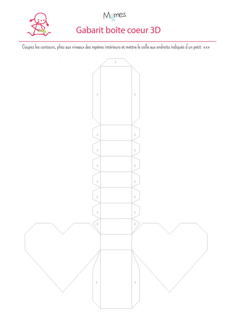 Boite Coeur 3D À Imprimer – Momes à Bricolage À Imprimer Gratuit