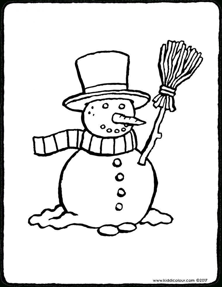 Bonhomme De Neige Avec Un Balai – Kiddicoloriage destiné Balai Coloriage