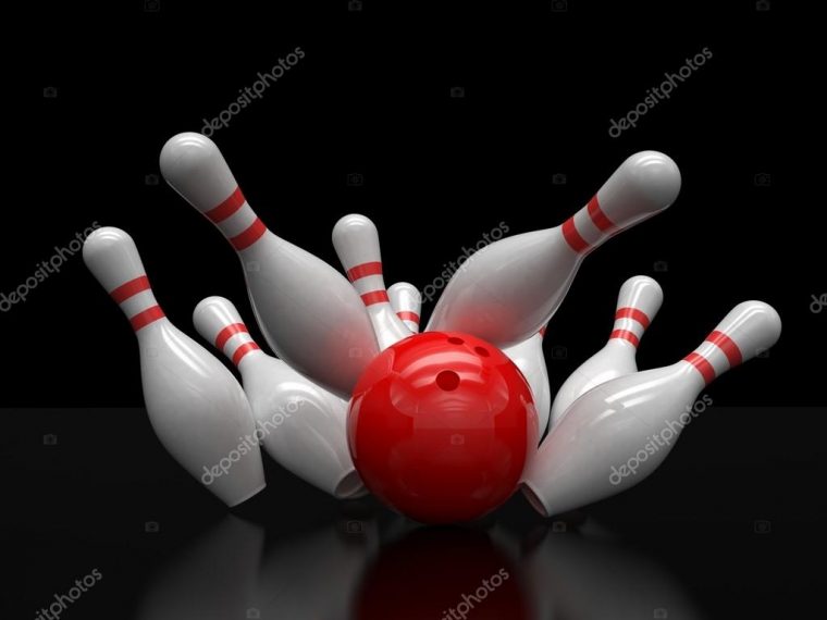 Boule De Bowling Et Jeux De Quilles — Photographie dedans Jeux Du Bowling