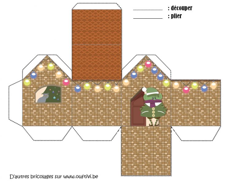 Bricolage – Maison De Noël 1 – Ouftivi intérieur Bricolage À Imprimer Gratuit