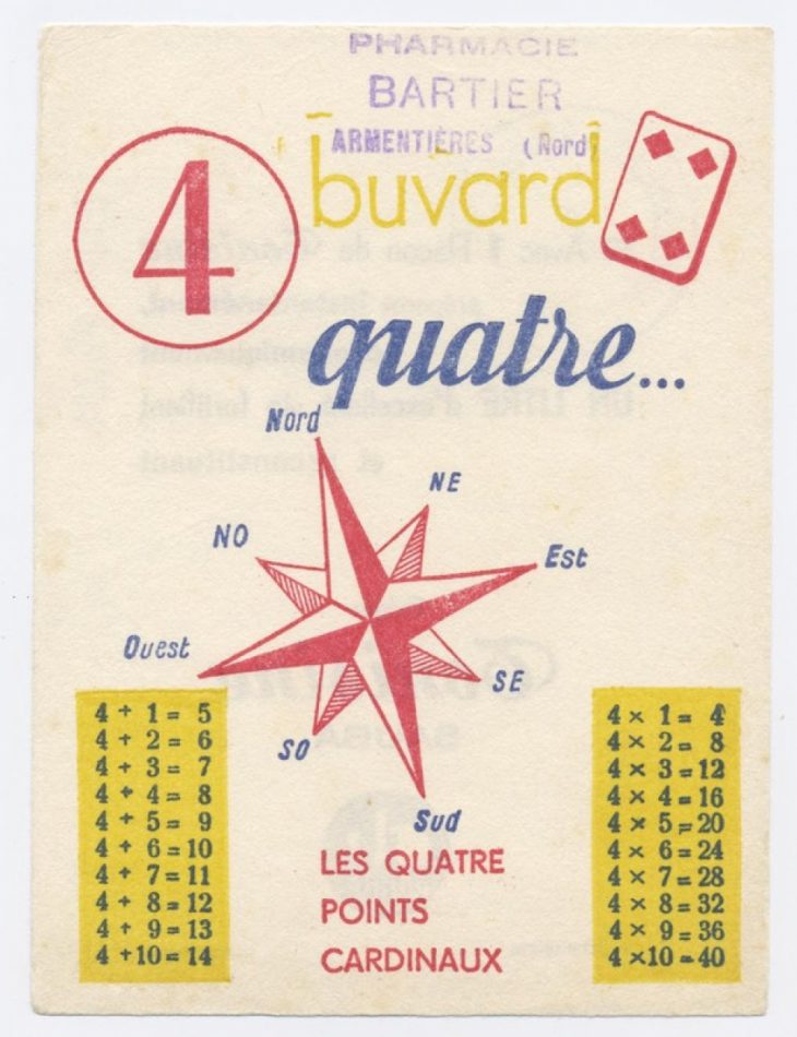 Buvard Publicitaire. Sauba. Quatre. Les Quatre Points encequiconcerne Les 4 Point Cardinaux