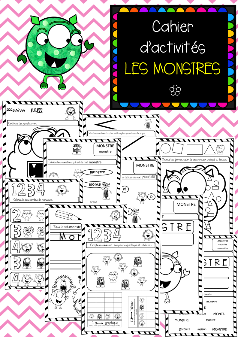Cahier D&amp;#039;activités Des Monstres dedans Activité Maternelle Petite Section 