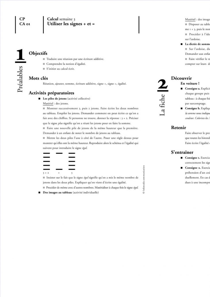 Calcul – Fiches De Prparation + Fiches D'exercices – Cp pour Fiche D Exercice Cp