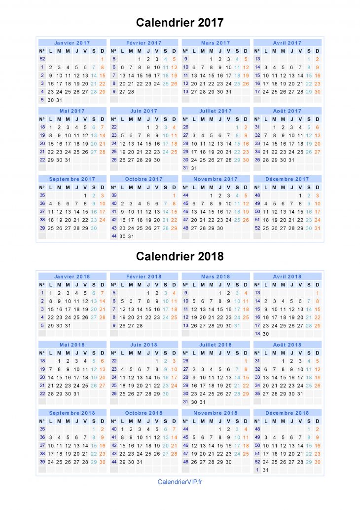 Calendrier 2017 2018 À Imprimer Gratuit En Pdf Et Excel intérieur Imprimer Un Calendrier 2017