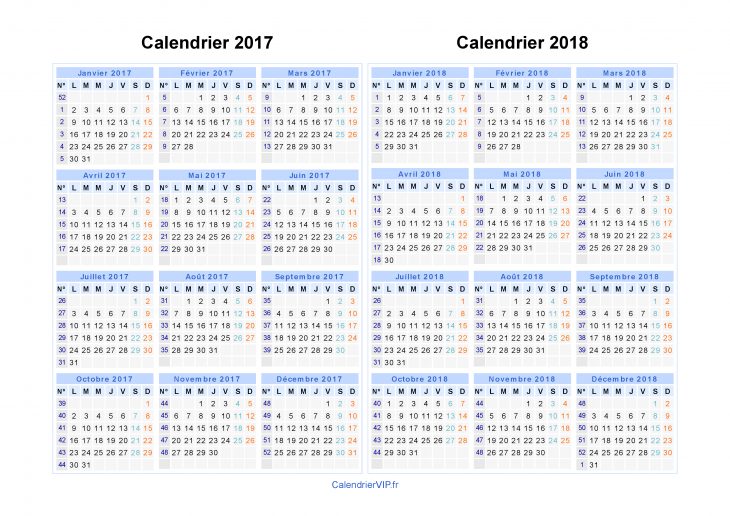 Calendrier 2017 2018 À Imprimer Gratuit En Pdf Et Excel intérieur Imprimer Un Calendrier 2017