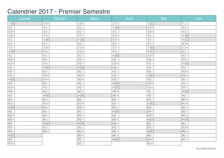 Calendrier 2017 À Imprimer Pdf Et Excel – Icalendrier tout Imprimer Un Calendrier 2017