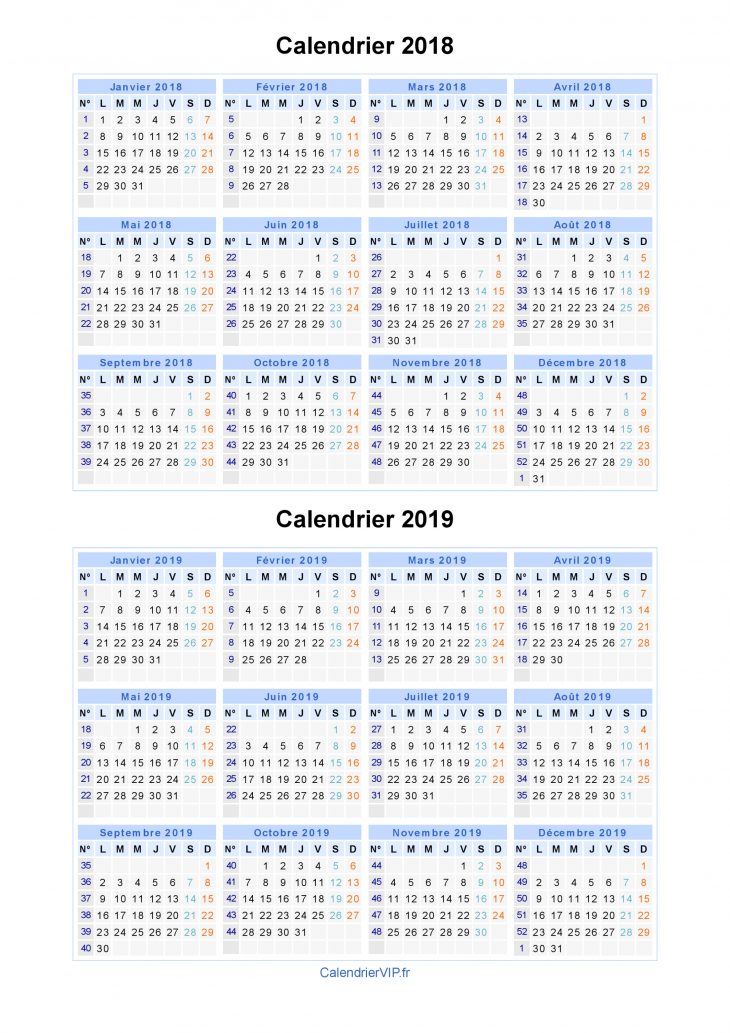 Calendrier 2018 2019 À Imprimer Gratuit En Pdf Et Excel intérieur Calendrier A Imprimer 2018