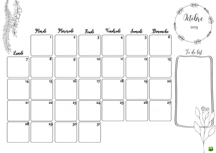 Calendrier 2019-2020 (Gratuit, À Imprimer) | dedans Agenda 2018 À Imprimer Gratuit