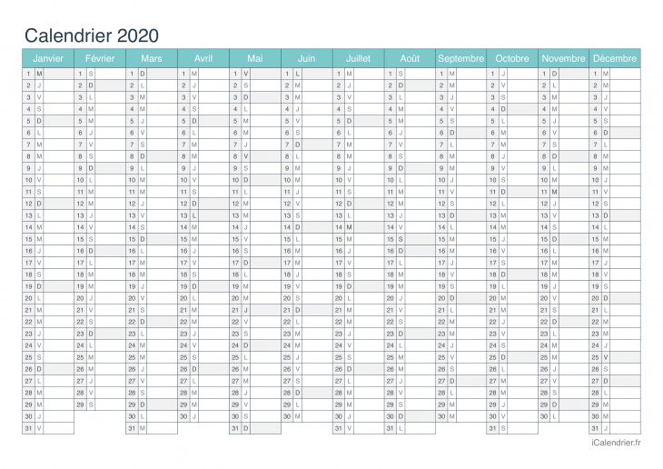 Calendrier 2020 À Imprimer Pdf Et Excel – Icalendrier avec Imprimer Des Calendriers