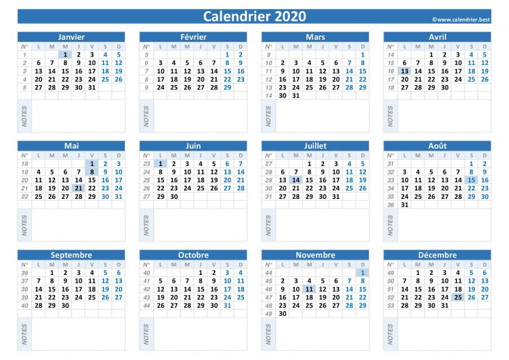 Calendrier 2020 Vierge À Imprimer -Calendrier.best intérieur Imprimer Des Calendriers