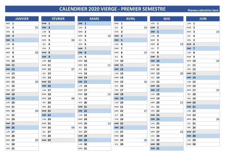 Calendrier.best : Calendriers 2020 À Imprimer Gratuitement intérieur Imprimer Des Calendriers