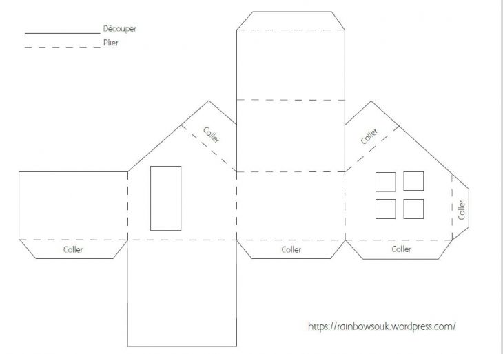 Calendrier De L'avent À Fabriquer : Des Maisonnettes En Papier concernant Gabarit Boite En Papier