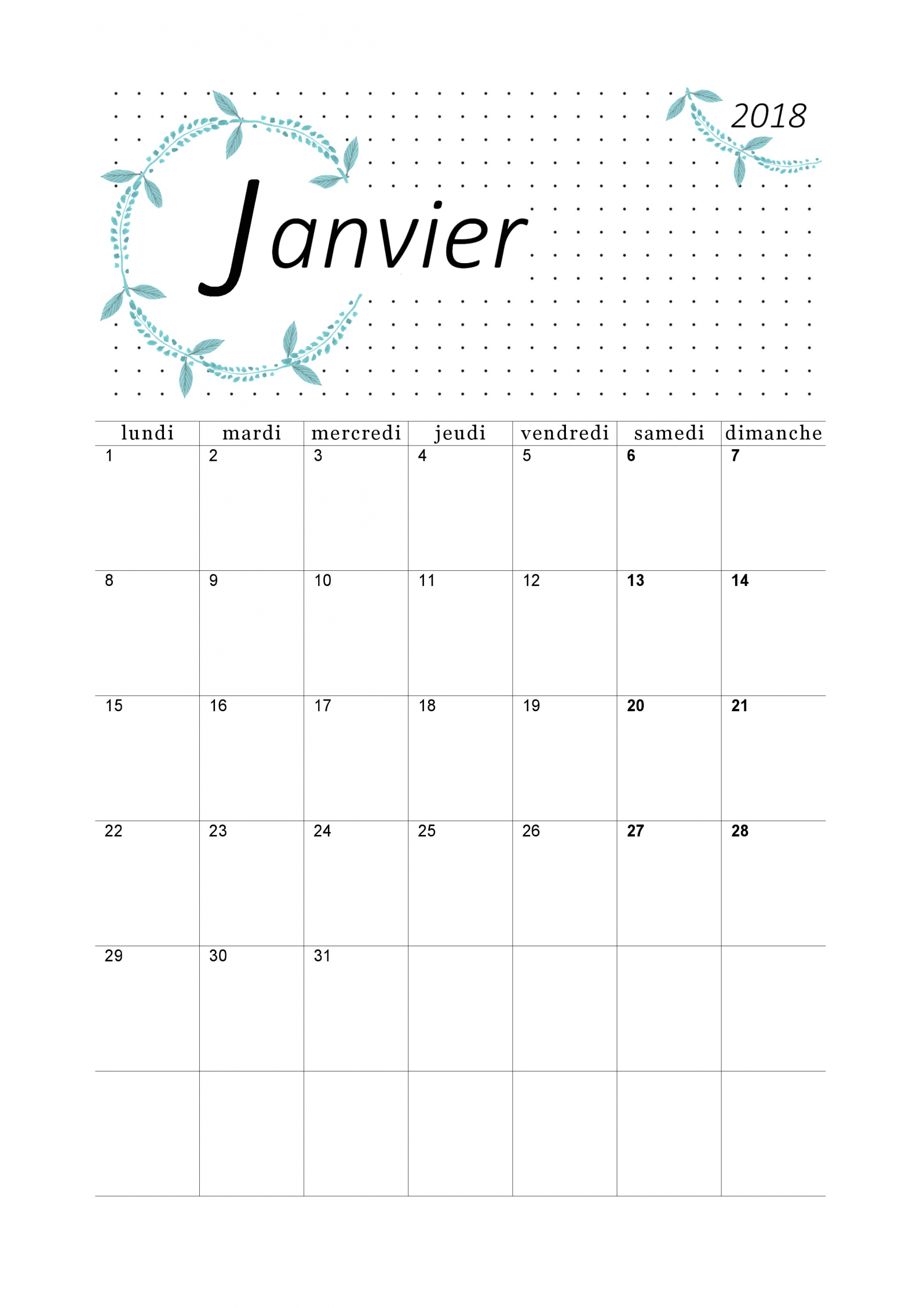 Calendrier Janvier 2018 À Imprimer - | Calendrier Imprimable destiné Calendrier A Imprimer 2018 