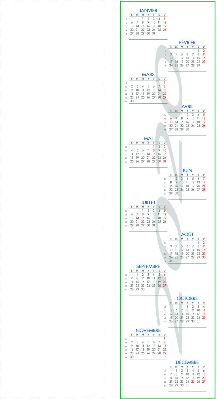 Calendrier Marque-Page Personnalisé | T'imprim pour Marque Page À Imprimer