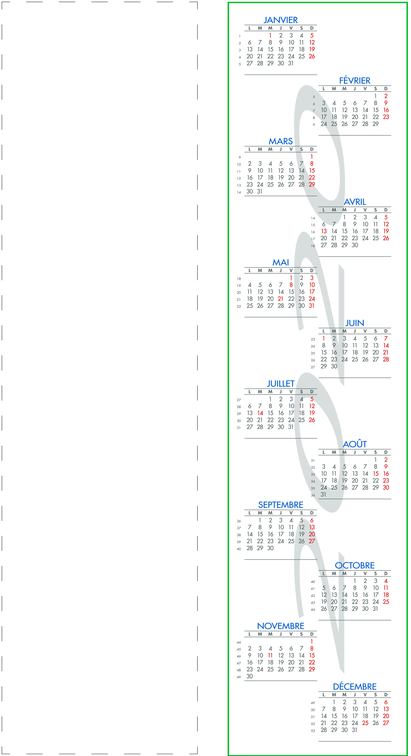 Calendrier Marque-Page Personnalisé | T&amp;#039;imprim pour Marque Page À Imprimer 