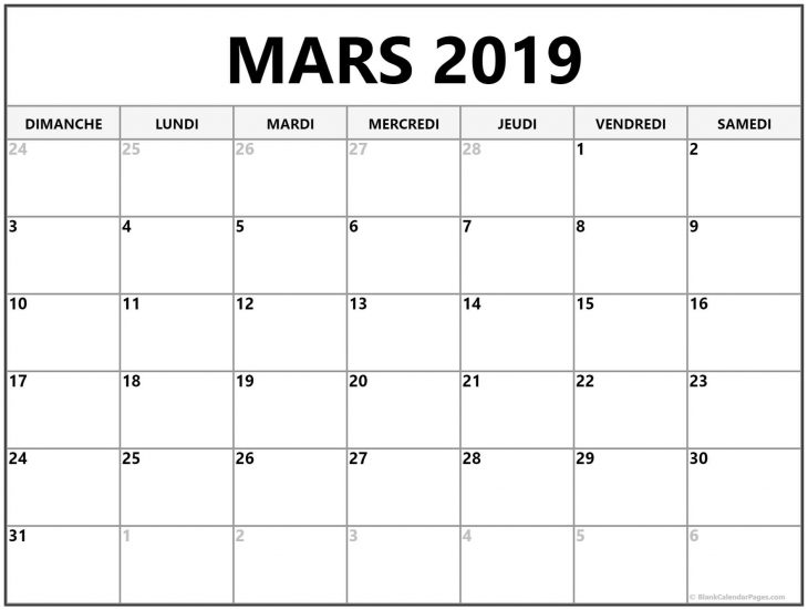 Calendrier Mars 2019 À Imprimer (8) | 2019 Calendrier 2018 serapportantà Calendrier Mars 2018 À Imprimer