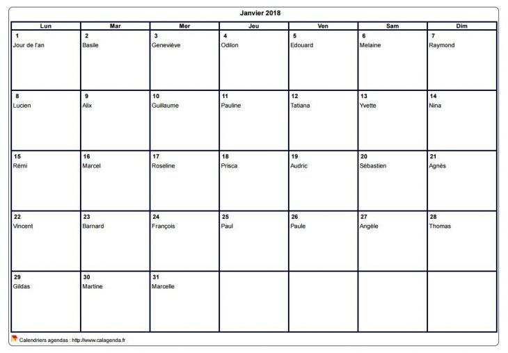 Calendrier Mensuel 2018 À Imprimer Vierge, Avec Les Fêtes encequiconcerne Calendrier Mars 2018 À Imprimer