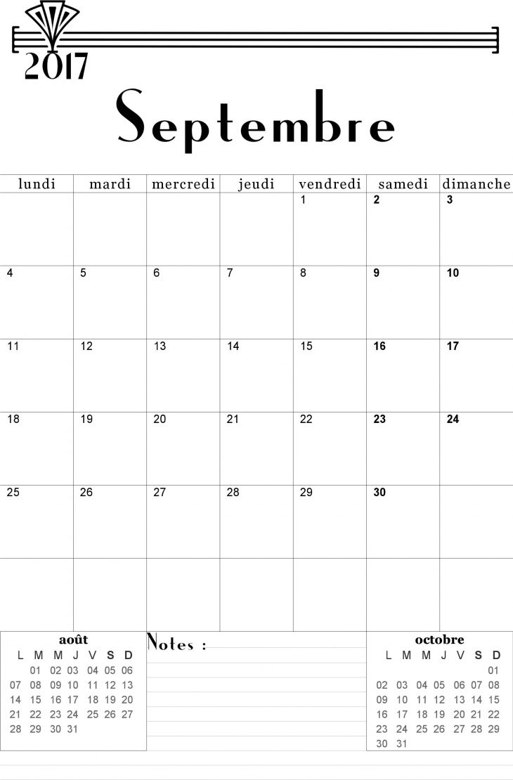 Calendrier Septembre 2017 À Imprimer – Calendriers avec Calendrier 2018 A Imprimer Par Mois