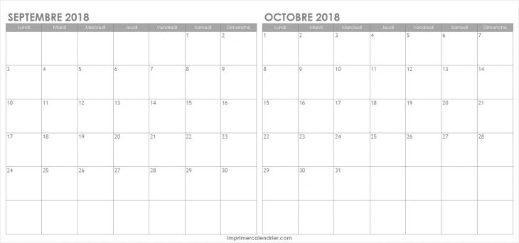 Calendrier Septembre Octobre 2018 Gratuit À Imprimer encequiconcerne Calendrier 2018 A Imprimer Par Mois