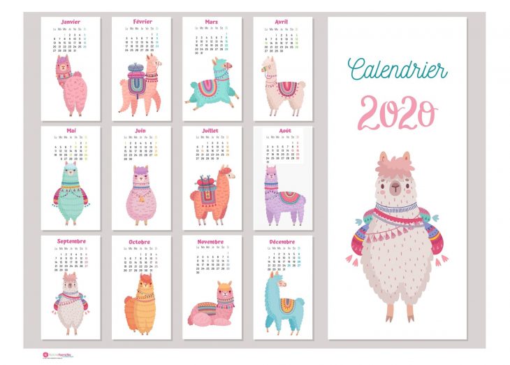 Calendriers 2020 À Imprimer Pour Les Enfants avec Imprimer Des Calendriers