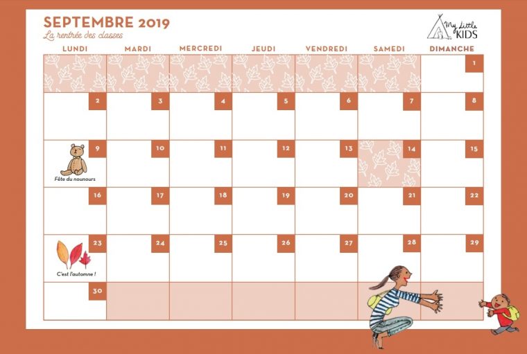 Calendriers Scolaires 2019-2020 (Gratuit – À Imprimer) – C destiné Agenda 2018 À Imprimer Gratuit