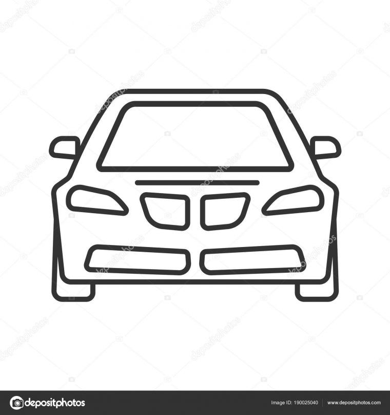 Car Front View Linear Icon — Stock Vector © Bsd #190025040 concernant Voiture Facile À Dessiner