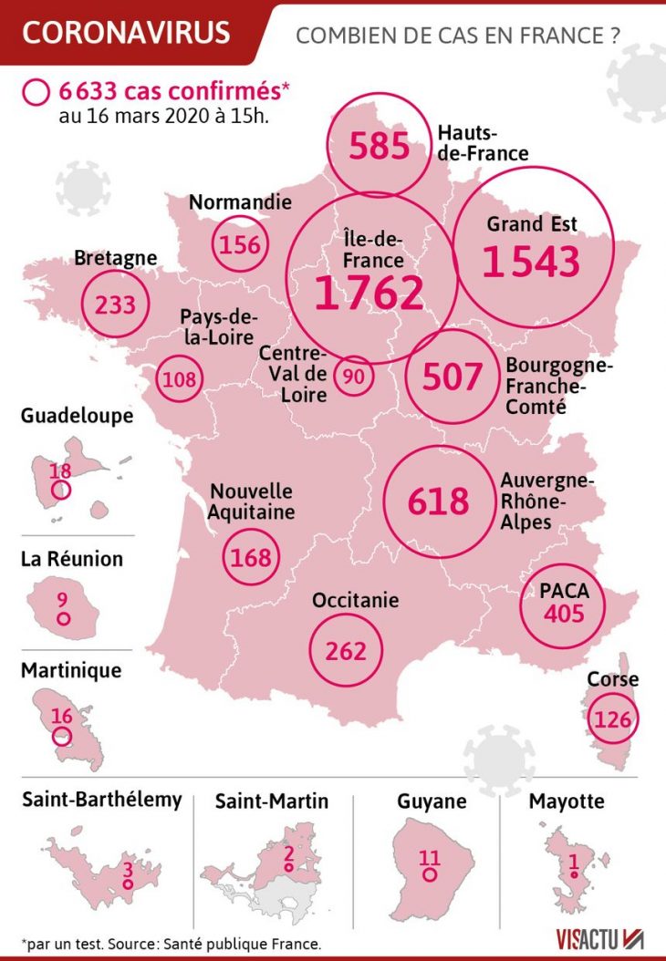 Carte – Coronavirus : Découvrez Les Taux De Cas Testés intérieur France Nombre De Régions