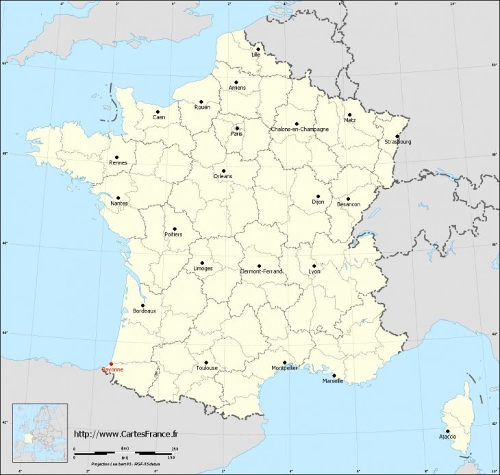 Carte De France: Carte De France Bayonne concernant Image De La Carte De France