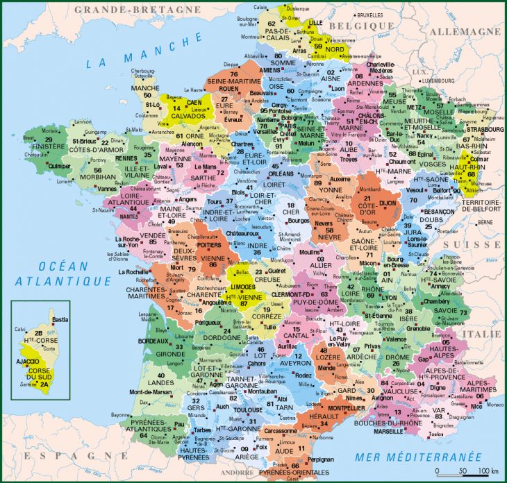 Carte De France Departements : Carte Des Départements De France destiné La Carte France Departement