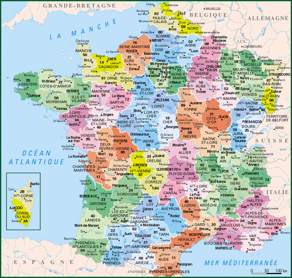 Carte De France Departements : Carte Des Départements De France destiné Voir La Carte De France 