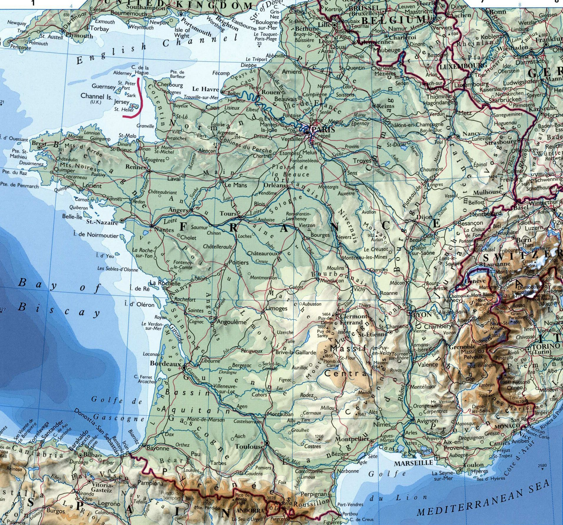 Carte De France Détaillée dedans Carte Des Villes De France Détaillée 