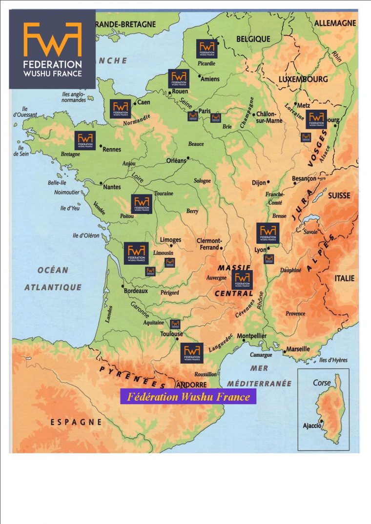 Carte De France Et Ses Régions 2 – Fédération Wushu France encequiconcerne La Carte De France Et Ses Régions