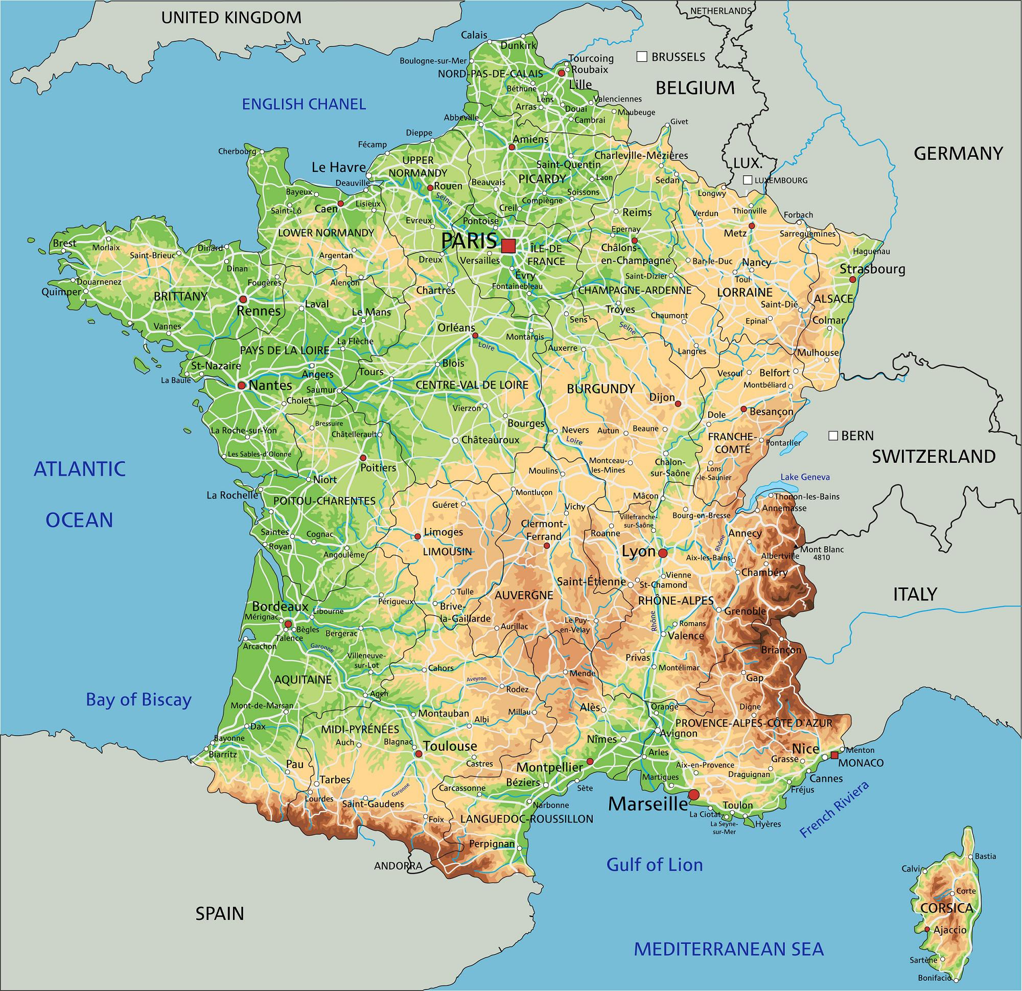 Carte De France - France Carte Des Villes, Régions avec Carte De La France Avec Toutes Les Villes
