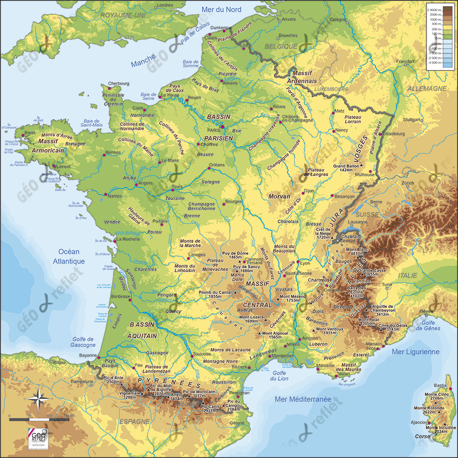 Carte De France Relief Vecteur tout Carte De L Europe En Relief 