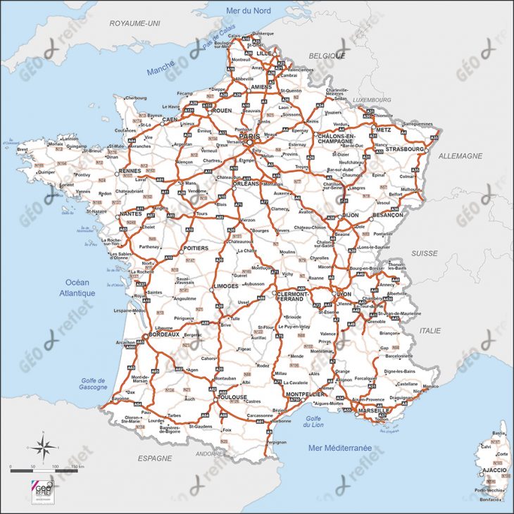 Carte De France Routiere»  » Vacances – Arts- Guides Voyages concernant Carte Routiere France Gratuite