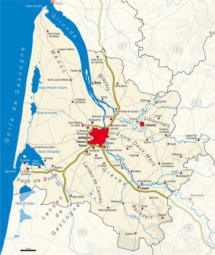 Carte De La Gironde – Gironde Carte Des Villes, Communes à Carte De France Détaillée Avec Les Villes